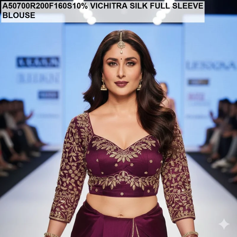 Mumtaz cut jari sequence long sleeves party blouse - High-Quality Fabric