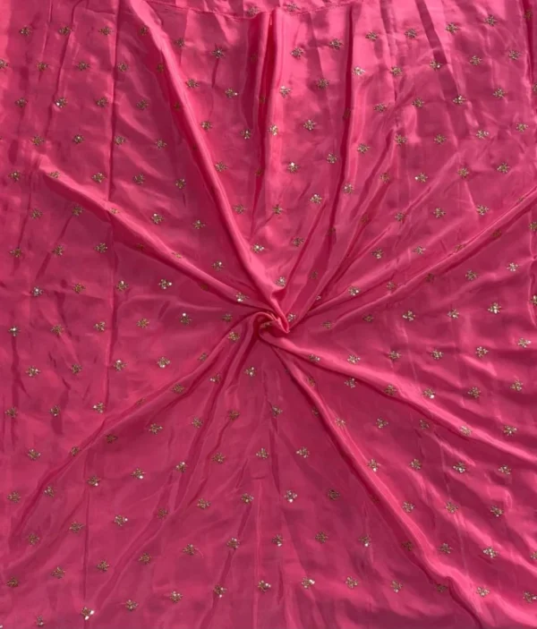 Natural crepe fabric with zari sequins 8211 4 colors amrut - High-Quality Fabric