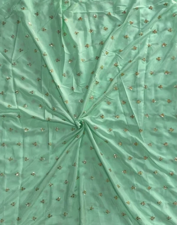 Natural crepe fabric with zari sequins 8211 4 colors amrut - High-Quality Fabric