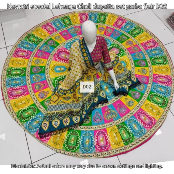 Navratri special lehenga choli dupatta set garba flair - High-Quality Fabric