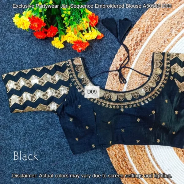 Partywear jari sequence embroidered blouse fancy farma design - High-Quality Fabric