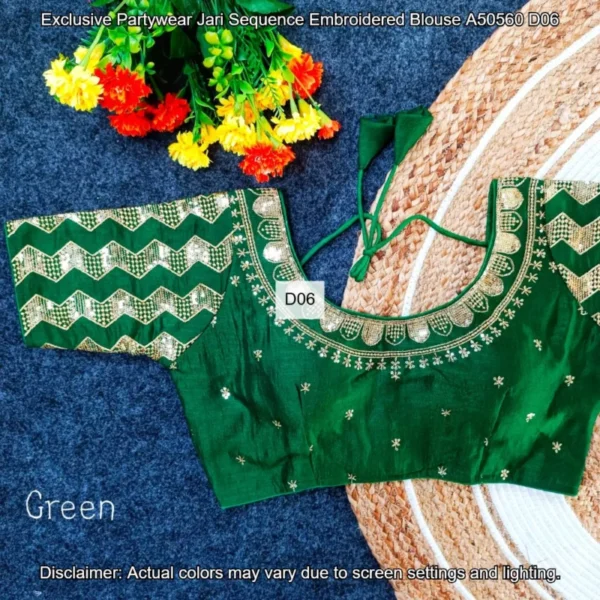Partywear jari sequence embroidered blouse fancy farma design - High-Quality Fabric