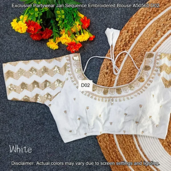 Partywear jari sequence embroidered blouse fancy farma design - High-Quality Fabric