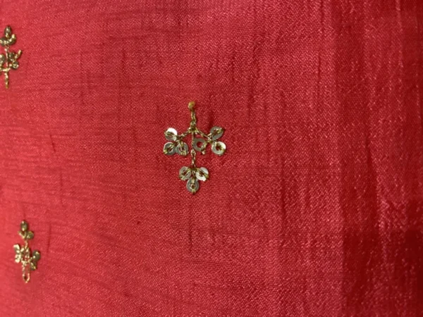 Pink Vichitra Silk Fabric with Sequins Thread Butties – Soft & Elegant | 44 Inch Width