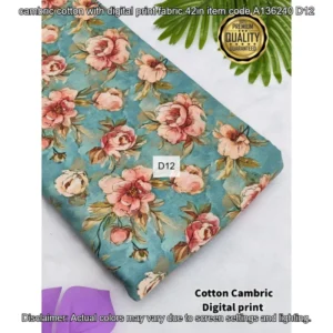 Premium cambric cotton digital prints fabric - High-Quality Fabric