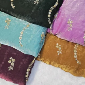 Premium space silk fabric cut dana 038 sequins handwork amrutdresses - High-Quality Fabric