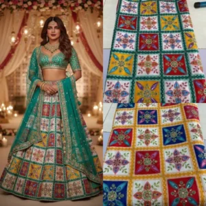 Pure crepe position print embroidery fabric 448243 wholesale - High-Quality Fabric