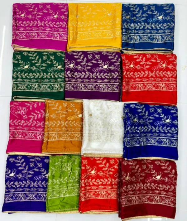 Pure gajji silk dupatta with lagadi patta 038 vintage work shop now - High-Quality Fabric