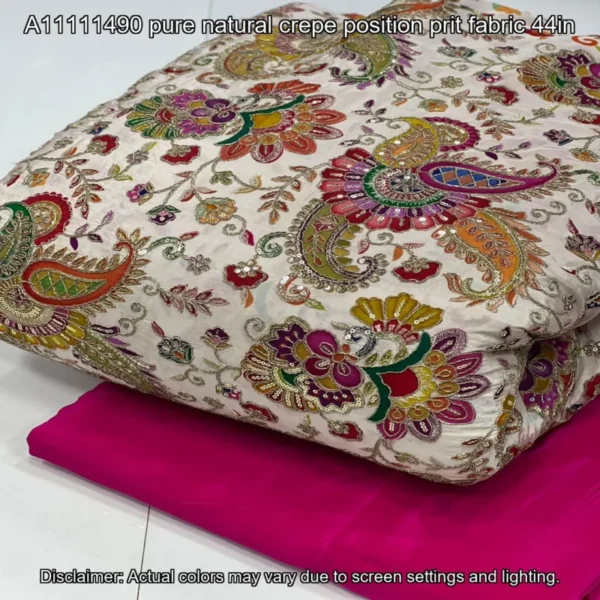 Pure natural crepe fabric versatile plain crepe by yard - High-Quality Fabric