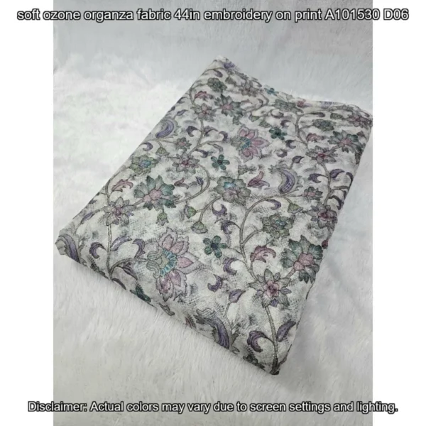 Soft ozone organza fabric embroidered 038 printed 448243 - High-Quality Fabric