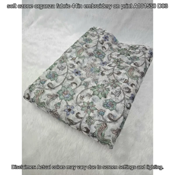 Soft ozone organza fabric embroidered 038 printed 448243 - High-Quality Fabric
