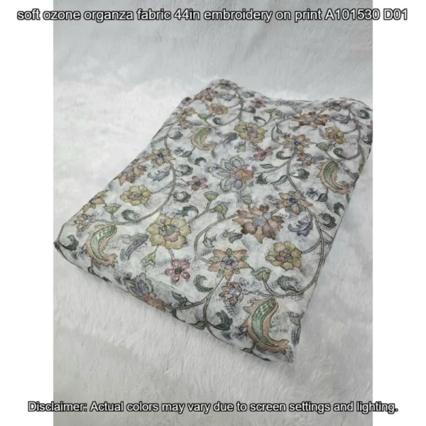 Soft ozone organza fabric embroidered 038 printed 448243 - High-Quality Fabric