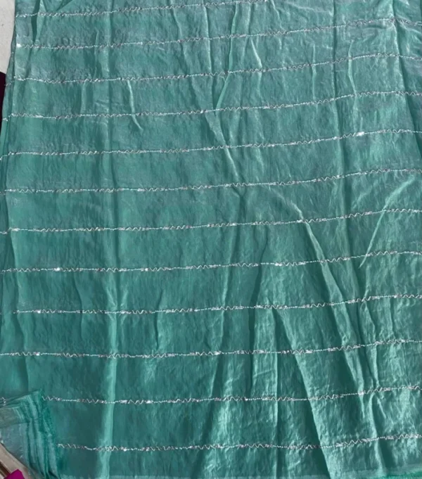 Space silk fabric with cutdana pipe beads work 8211 290m 8211 amrut dresses - High-Quality Fabric