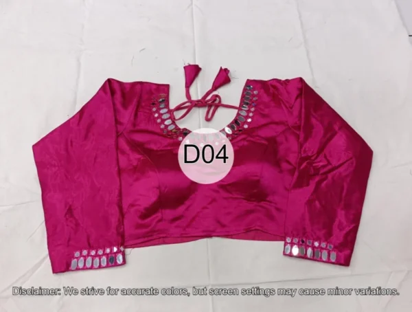 Trendy pure gajji silk mirror work blouse ready to wear - High-Quality Fabric