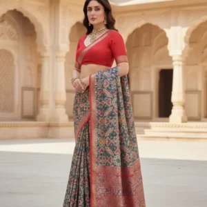 Vichitra silk digital print fabric with water sequins buy online - High-Quality Fabric