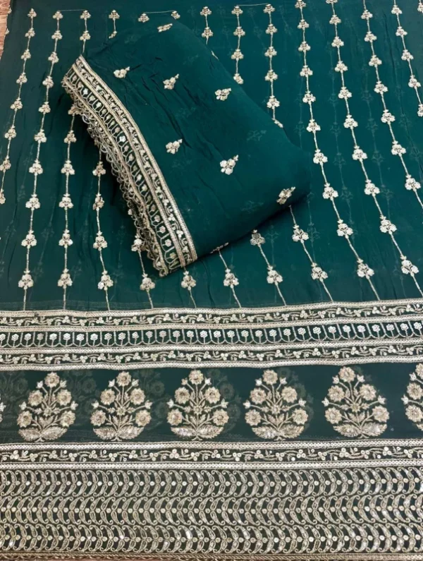 A1251300790 pure georgette 56in daman with dupatta - High-Quality Fabric