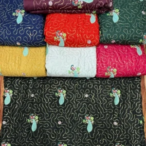 A22320 reyon beads work peacock embroidery - High-Quality Fabric