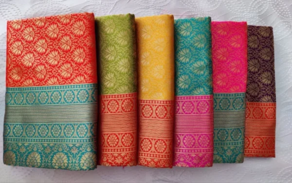 Bella vitta banarasi silk sarees lace border blouse - High-Quality Fabric