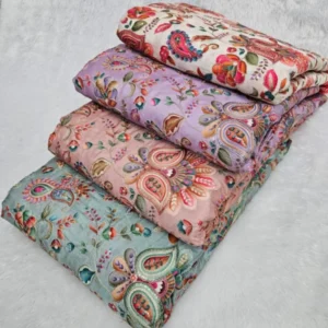 D natural crepe keri design position print - High-Quality Fabric