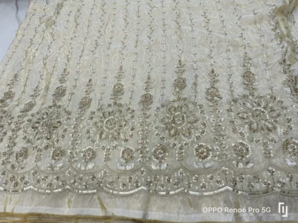 Dyeable pure tissue silk fabric 8211 heavy handwork daman 568243 wide - High-Quality Fabric
