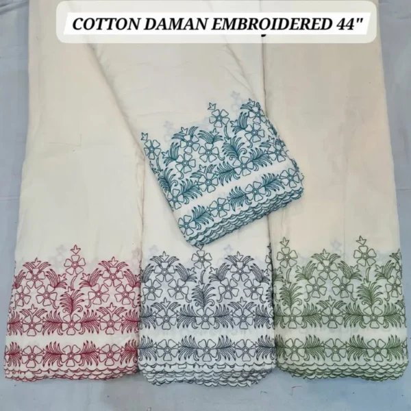 Dyeable soft kora mul cotton multi embroidered fabric - High-Quality Fabric