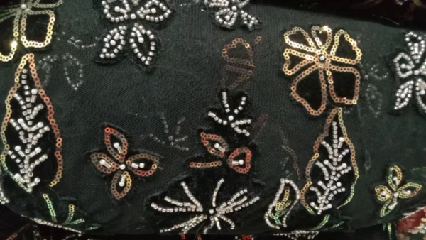 Exquisite imported net fabric green black purple sequin - High-Quality Fabric