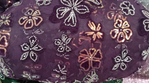Exquisite imported net fabric green black purple sequin - High-Quality Fabric