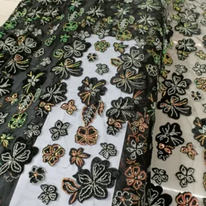 Exquisite imported net fabric green black purple sequin - High-Quality Fabric