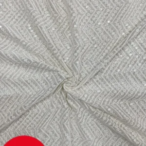 Georgette chikankari fabric 8211 delicate embroidery 200m - High-Quality Fabric