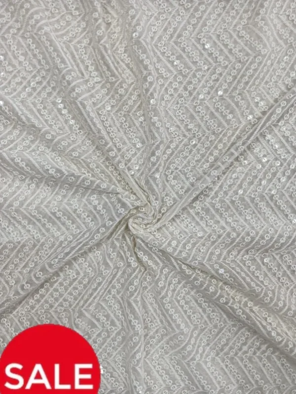 Georgette chikankari fabric 8211 delicate embroidery 200m - High-Quality Fabric