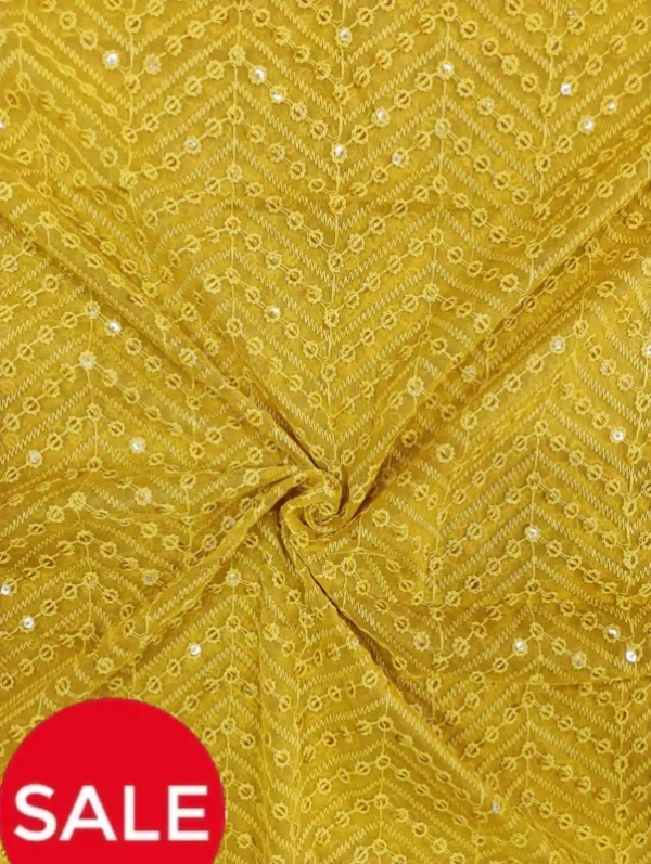 Georgette chikankari fabric 8211 delicate embroidery 200m - High-Quality Fabric