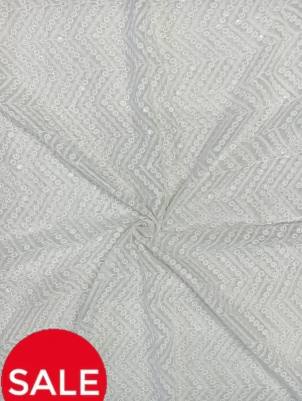 Georgette chikankari fabric 8211 delicate embroidery 200m - High-Quality Fabric