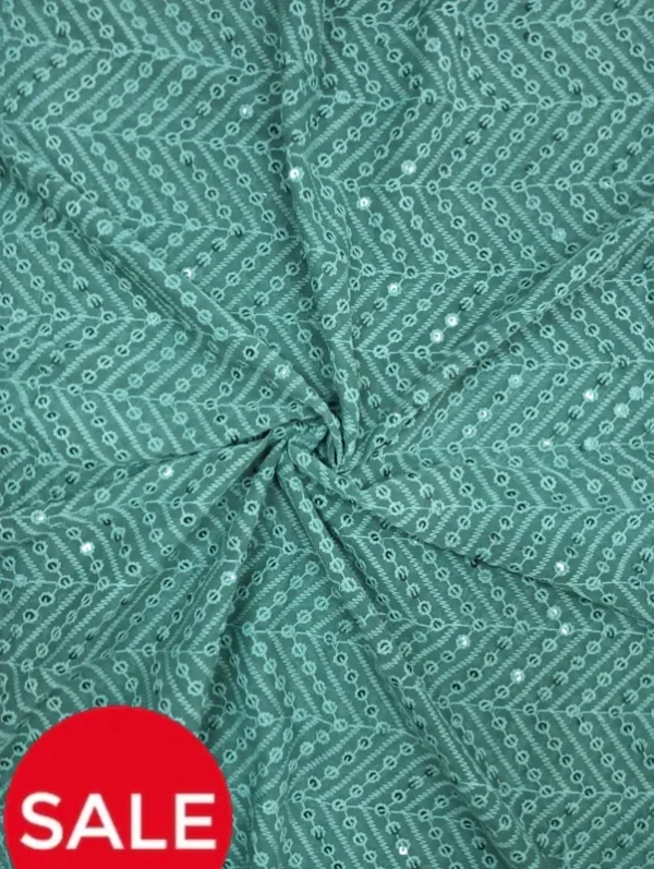 Georgette chikankari fabric 8211 delicate embroidery 200m - High-Quality Fabric