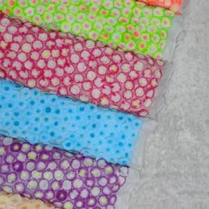 Imported net fabric with beautiful applique flowers - High-Quality Fabric