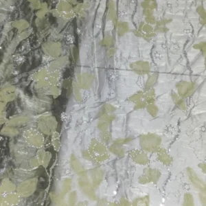Imported turkish satin fabric aplic cut work moti 568243 width - High-Quality Fabric