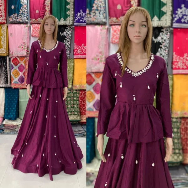 Kediya style dhabu cotton lehenga set 8211 real mirror kodi work - High-Quality Fabric