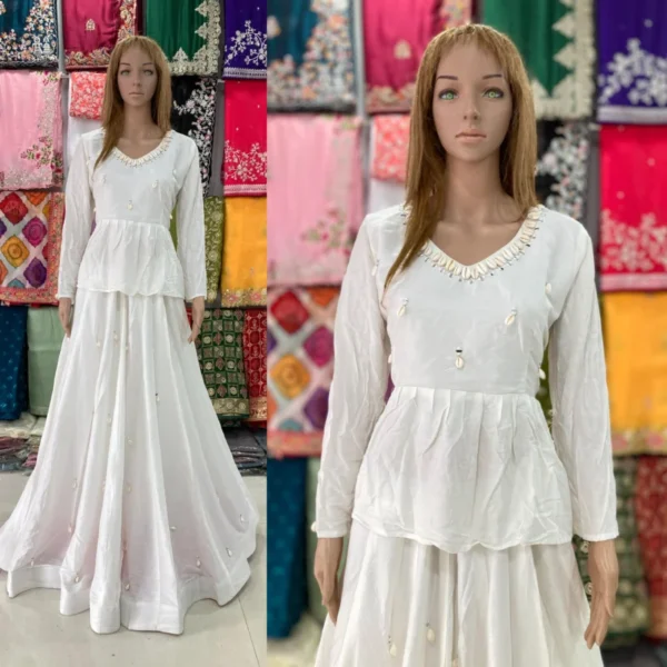 Kediya style dhabu cotton lehenga set 8211 real mirror kodi work - High-Quality Fabric