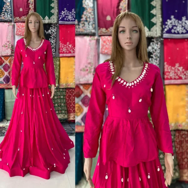 Kediya style dhabu cotton lehenga set 8211 real mirror kodi work - High-Quality Fabric
