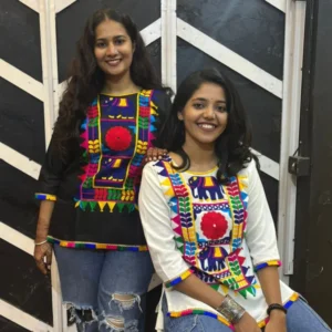 Navratri special cotton flex embroidery tunic top - High-Quality Fabric