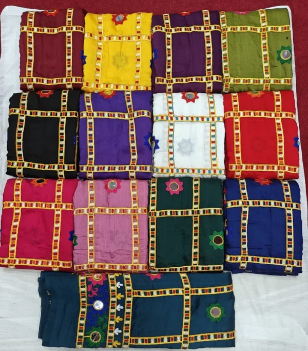 Navratri special gaji silk dupatta 8211 heavy thread work ready - High-Quality Fabric