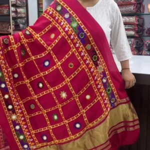 Navratri special gaji silk dupatta 8211 heavy thread work ready - High-Quality Fabric