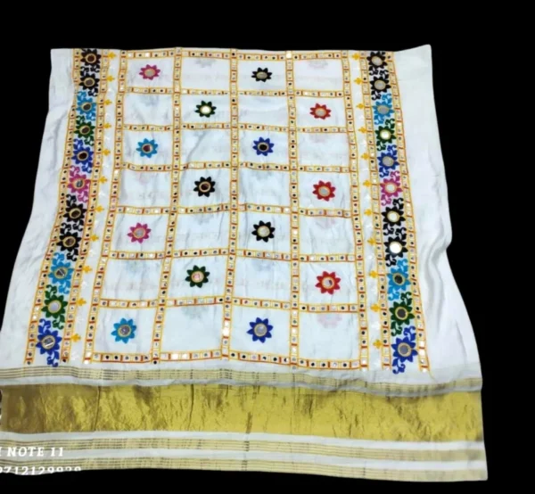 Navratri special gaji silk dupatta 8211 heavy thread work ready - High-Quality Fabric