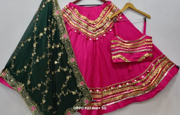 Navratri special rayon cotton lehenga choli 8211 6 meter flair - High-Quality Fabric