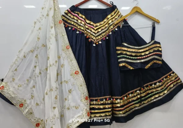 Navratri special rayon cotton lehenga choli 8211 6 meter flair - High-Quality Fabric