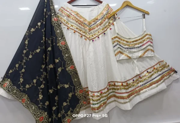 Navratri special rayon cotton lehenga choli 8211 6 meter flair - High-Quality Fabric