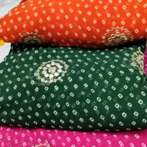 Navratri special soft georgette bandhani sequence fabric - High-Quality Fabric