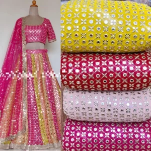 Premium georgette 44in with heavy embroidery a1251190 - High-Quality Fabric