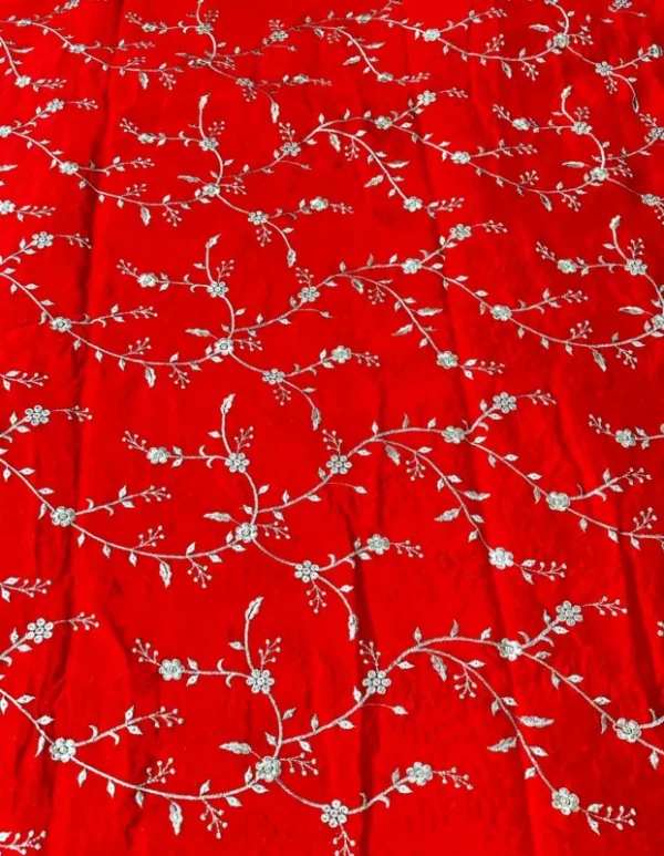 Pure chinon fabric with heavy all over work shop now - High-Quality Fabric
