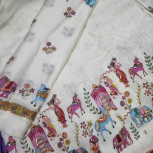 Pure chinon position print daman dupatta fabric shop now - High-Quality Fabric