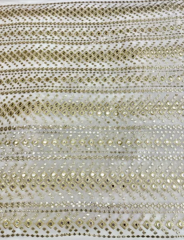 Pure georgette dyeable fabric with heavy sequence work - High-Quality Fabric